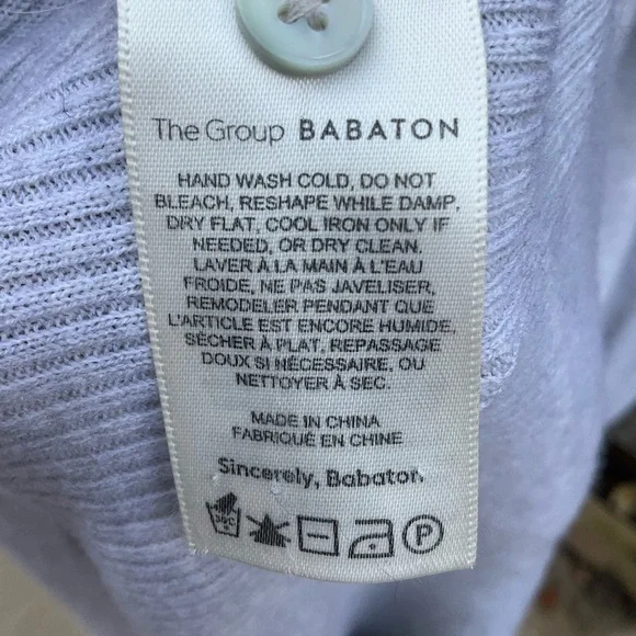 Babaton Aritzia Grey Henley Merino Wool Blend Sweater Dress XL - Picture 6 of 9